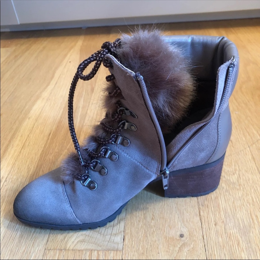 NWOT suede lace up booties - Taupe - Picture 5 of 8